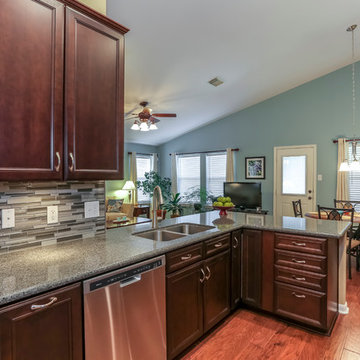 Modern Open Kitchen Dark Cabinets