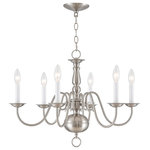 Livex Lighting - Williamsburgh Chandelier, Imperial Bronze and Brushed Nickel - Simple, yet refined, the traditional, colonial chandelier is a perennial favorite. Part of the Williamsburgh series, this handsome chandelier is a timeless beauty.