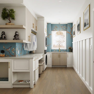 A Multifunctional Laundry/ Mudroom Designed with the Family Dog In Mind