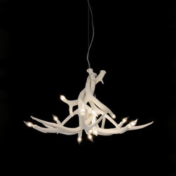 Roll & Hill - Roll & Hill Superordinate Antler Chandelier - 6 Antlers - Chandeliers