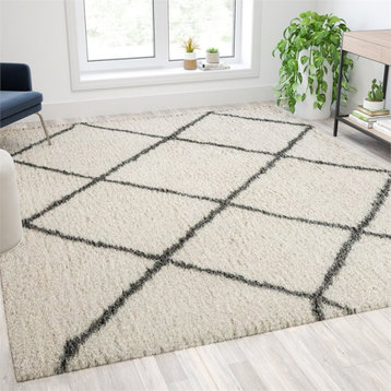 Flash Furniture 8' x 10' Polyester Area Rug in Ivory and Gray