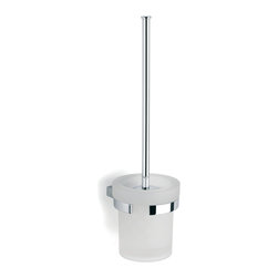Secret Bath - Secret Bath, Frosted Glass Toilet Brush Holder Set, Bilbao Collection - Toilet Brushes & Holders