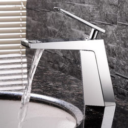 New Brass Chrome Finished Waterfall Mixer Water Bathroom Sink Faucet FHP304 - Bathroom Sink Faucets
