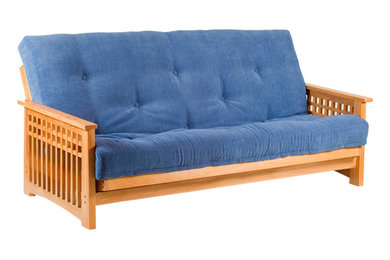 3 Seater Oak Futon Sofa Bed