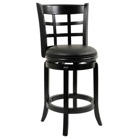 24" Kyoto Swivel Stool, Black