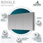 AQUADOM - Royale Medicine Cabinet with Electrical Outlets, LED Magnifying Mirror 60"x30" - AQUADOM Royale Medicine Cabinet