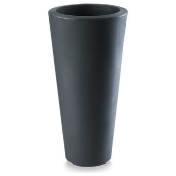 Bleeker Indoor/Outdoor Tall Round Planter with Sand Cavity, Black, 13"