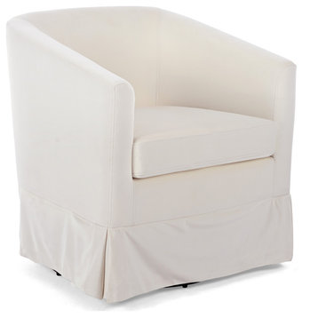 ATEUS Swivel Chair Rotation Flannelette Fabric, White
