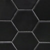 Maine 3" Hexagon Matte Ceramic Mosaic Floor and Wall Tile, Black