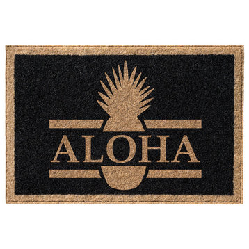 Aloha' Infinity Custom Doormat, Black, 3'x6'