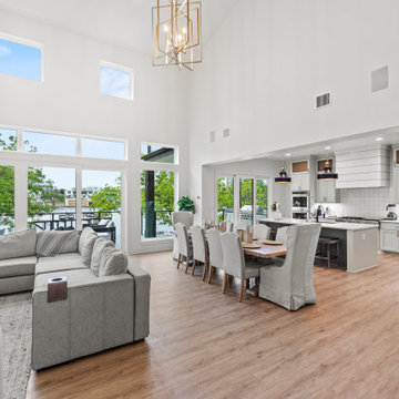 Great Room with Full Wall of Windows and Lake Views