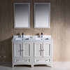 Fresca Oxford 48" Antique White Traditional Double Sink Bathroom Vanity