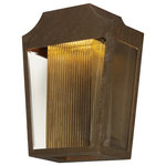 Maxim Lighting - Maxim Lighting 85632CLTRAE Villa - 12.25" 7W 1 LED Outdoor Wall Lantern - A ribbed glass diffuser glows in the night as it is illuminated by an energy efficient LED light source concealed in the hood. Available in two finish combinations Adobe with Topaz Ribbed and Anthracite with Clear Ribbed diffusers.