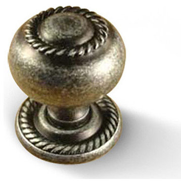 Hollow Brass - Knob/Backplate - Aged Silver, CENT15056-AS