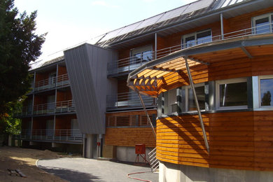 Inspiration pour une façade de maison.