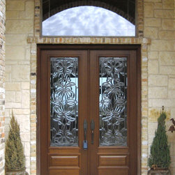 Torino Decorative Glass Wood Doors (AD9) - Front Doors