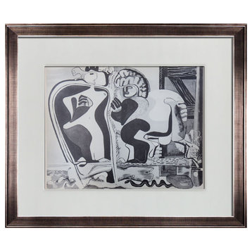 Le CORBUSIER Lithograph SIGNED "Femmes et Cheval" 1936 w/Frame