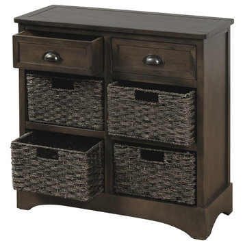 TATEUS 28" Rustic Storage Sideboard Buffet Cabinet, Light Gray