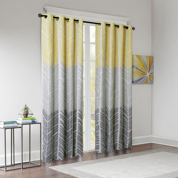 Intelligent Design Adel Total Blackout Window Curtain, Yellow