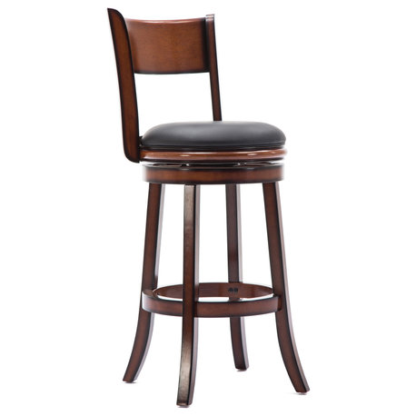 Palmetto Swivel Bar Stool, 29", Brandy