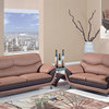 Global Furniture USA 2106 3-Piece Leather Match Living Room Set in Tan and Brown