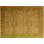 Bareens Designer Rugs - Turkish Knotted Istanbul Cara Gray/Green Wool Rug - 10'3'' x 14'5'' - Designed with a mesmerizing intricate traditional motif this glorious hand knotted rug is a masterpiece that will fill any space with sophistication and grace. An exhilarating color pallet with an elaborate design, this masterpiece features luxurious hand spun wool with all vegetable dyes to add comfort and style to your decor. The design, color and beautiful chromatic composition with a sheen in traditional and transitional designs, exude beauty, elegance and quality make this rug a masterpiece of its own.