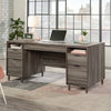 Pemberly Row Engineered Wood Executive Desk in Jet Acacia / Gray Finish