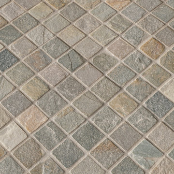 Bathroom- Golden White 2X2 Tumbled Mosaic