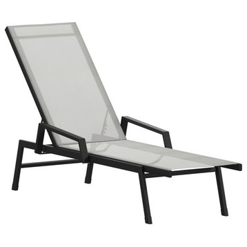 Black, Gray Chaise Lounge