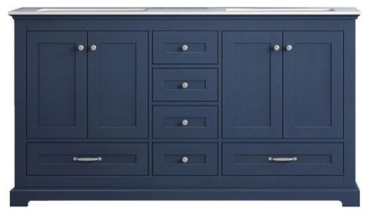 Dukes 60" Navy Blue Double Vanity - Transitional - Bathroom Vanities ...