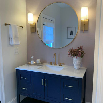 Coastal Guest Bath & Hidden Laundry