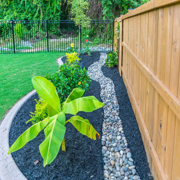 Rustic Patio, Pergola, Fire Pit and French Drain