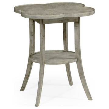 Quatrefoil Lamp Table in Rustic Grey
