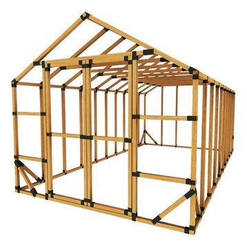 10ft W x 20ft D E-Z Frame Standard Greenhouse Kit, With Floor Framing