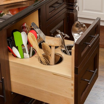 Hidden Large Utensil Drawer - Open