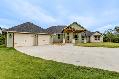 Transitional exterior home idea in Dallas