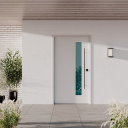 OSLO Fiberglass Exterior Door &ndash; Narrow Slim Vertical Lite Flush Glazed 1-3/4"(Paintable) - Interior Doors