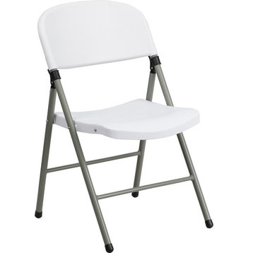 Flash Furniture Hercules Series 330 Lb. Capacity White Plastic Folding Chair