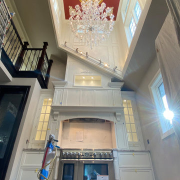 Traditional White Inset Cabinets with AMAZING Ceiling detail.