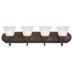Yosemite Home Decor - 4-Lights Vanity, Dark Brown And Satin Nickel Finish, Dark Brown - Hardwire : Yes