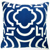 Artisan Pillows Outdoor 18" Navy Blue Geometric Throw Pillow, Set of 2