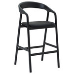 Armen Living - Apache Black Oak Wood and Faux Leather - Introducing the Apache Black Oak Wood and Faux Leather Bar or Counter Stool  a sleek and versatile addition designed to elevate your indoor spaces with contemporary charm. Whether enhancing your dining room, kitchen, or creating a stylish bar area, these stools seamlessly blend style and functionality. Crafted with precision and attention to detail, the Apache stool showcases a sophisticated combination of Black Oak wood and faux leather upholstery. The modern design ensures a timeless aesthetic that effortlessly integrates into a variety of interior styles. Perfect for both bar and counter heights, these stools offer versatile seating options, adapting to your specific needs. The faux leather upholstery adds a touch of luxury, providing both comfort and easy maintenance. The sturdy Black Oak wood frame ensures durability, making these stools not just stylish additions but practical furniture pieces for daily use. Ideal for gatherings or casual meals, the Apache Black Oak Wood and Faux Leather Bar or Counter Stool brings a contemporary edge to your space. The high chair design offers a comfortable seating experience, making it an inviting choice for entertaining guests or enjoying a quick meal. Elevate your indoor spaces with the Apache Black Oak Wood and Faux Leather Bar or Counter Stool, where contemporary design meets functionality.