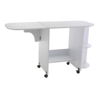 Sew Ready Dart Sewing Machine Table with Folding Top, White