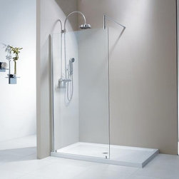 Fleurco Evolution 5' and 6' Walk-In Shower System No Shield Fixed Panel V56310 - Shower Doors