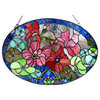 CHAMBER, Tiffany-glass Roses Window Panel, 24x18