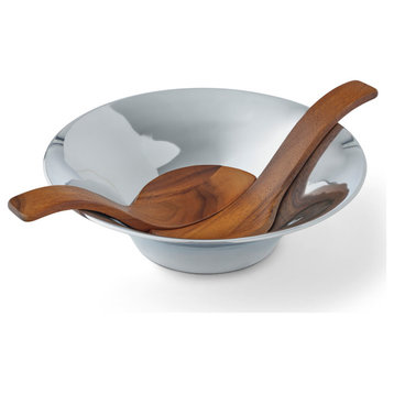 Nambe Chillable Salad Bowl with Servers
