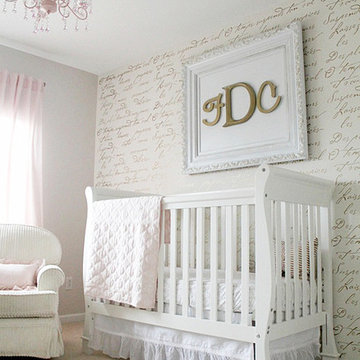 French Poem Allover Stenciled Nursery