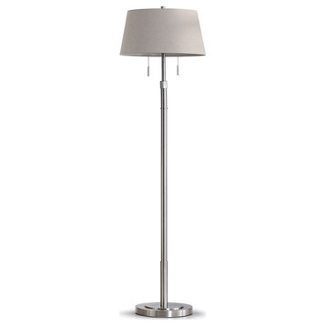 The Grande 55"~66"H Adjustable Floor Lamp_Brushed Nickel, Empire_tan Shade