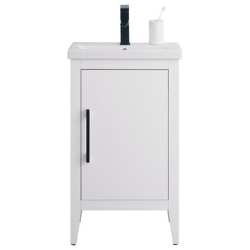 Vanity Art Bathroom Vanity Cabinet with Sink and Top, White, 20", Matte Black