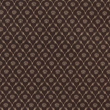 Brown, Trellis Jacquard Woven Upholstery Fabric By The Yard